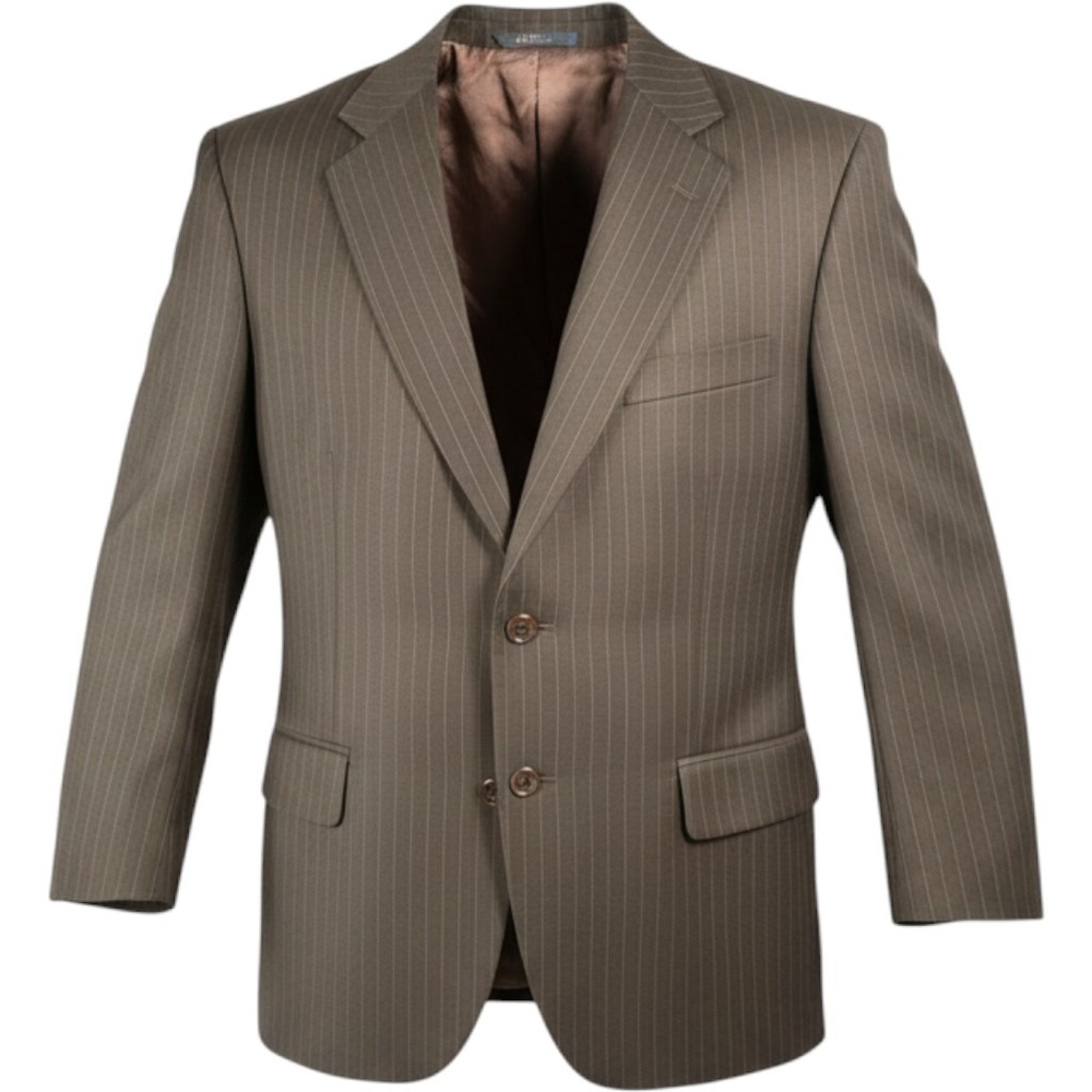 Brooks Brothers Blazer Mens 44S Brown Excellent Pinstripe Stretch 346 Jacket